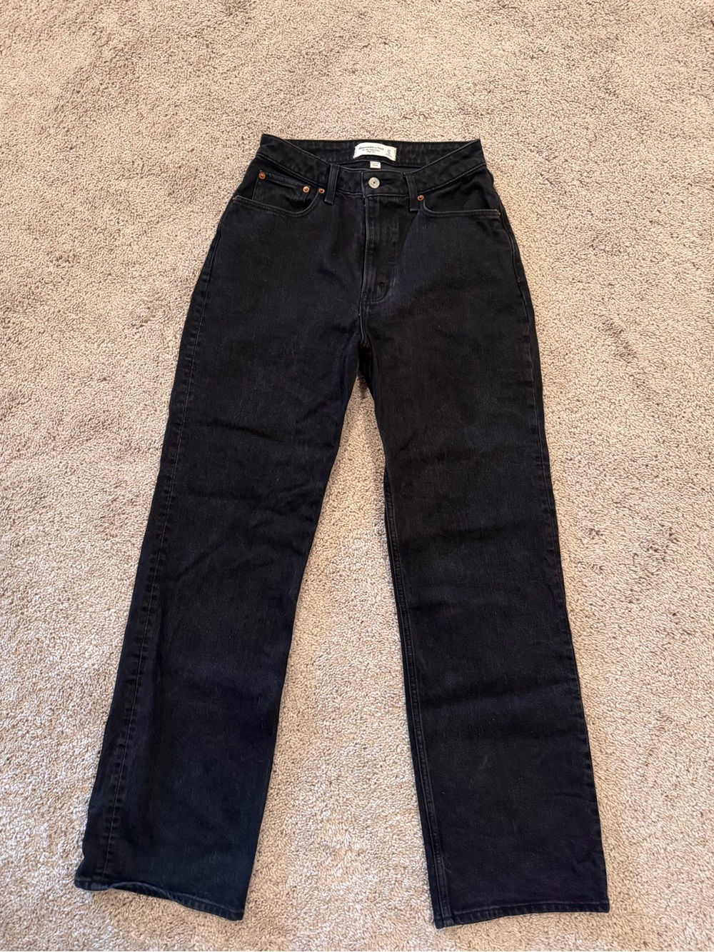 Abercrombie & Fitch Women's Straight-Leg Black Jeans